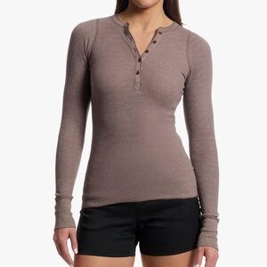 Prana Women's Long Sleeve Henley - Taupe
